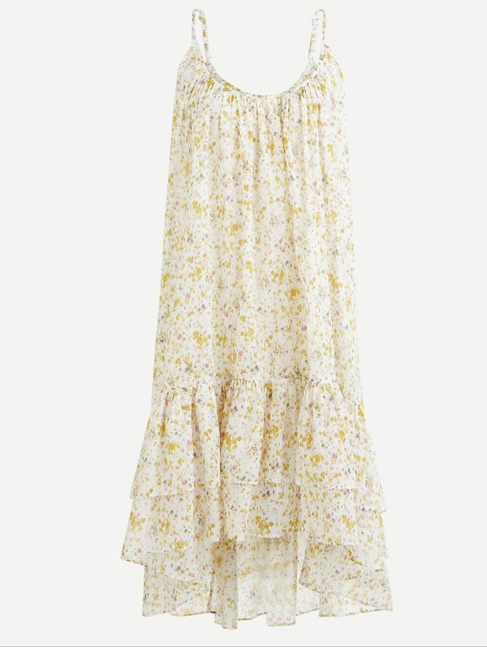 NWT J. Crew Tiered Cotton Voile Beach Dress in Soft Posies Size L AY396